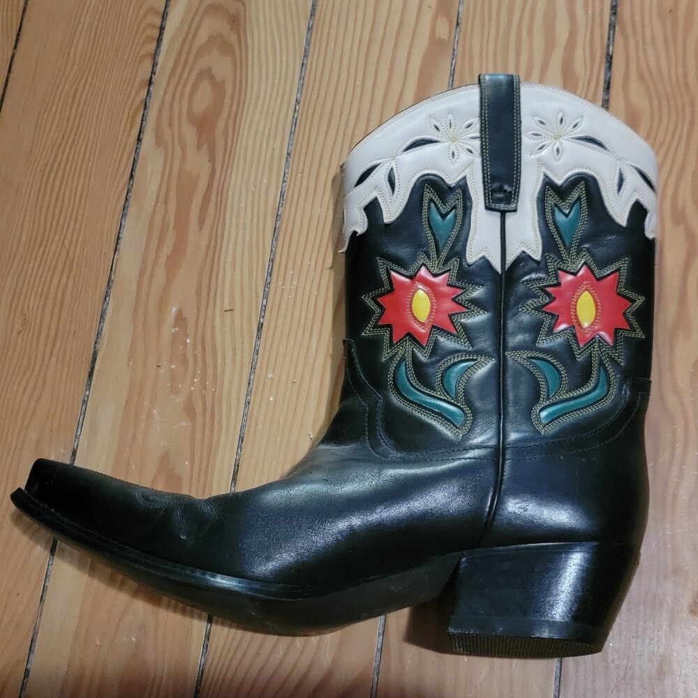 Guess Embroidered Cowboy Boots - Size 8 1/2